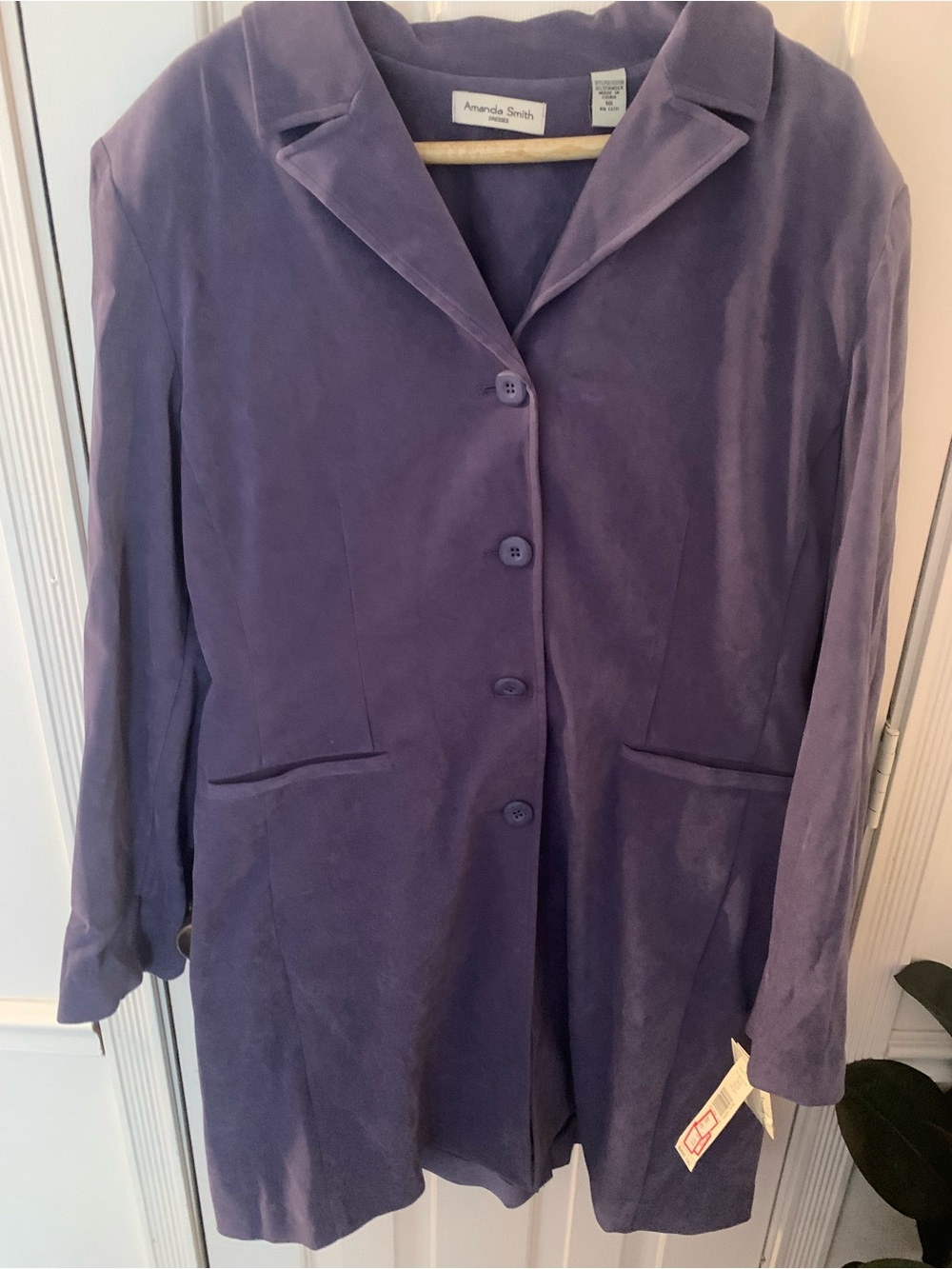 vintage Amanda Smith purple longline stretch jacket size 16